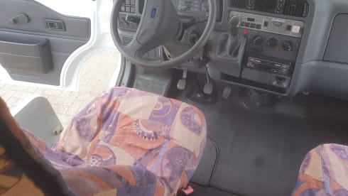 Nice 5 person Dethleffs alcove camper.