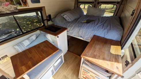 Joe – Joe. 2 Berth Truly Off Grid Adventure Van. Storage and Comforts Galore. 