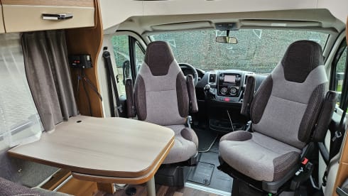 Nice Chausson bus camper with length bed