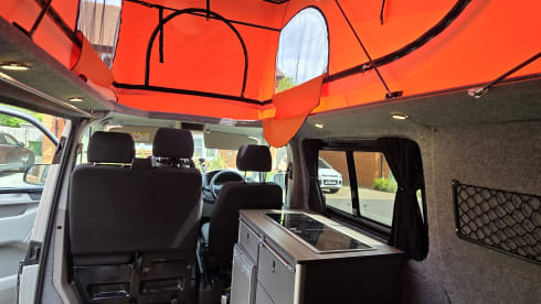 Automatic VW Transporter T6 with Pop Top King Size Bed and Storage