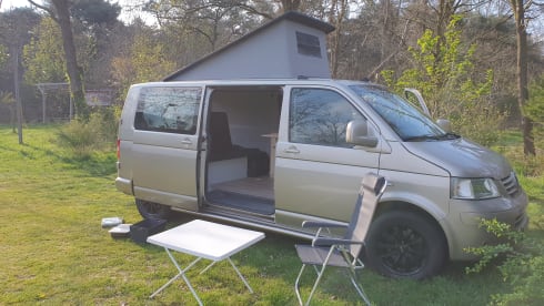 Volkswagen extended camper van sleeps 2 people