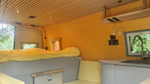 Gele Gerrie – Nothing is too crazy in this luxurious cat! Underfloor heating, coffee or a glass of wine?