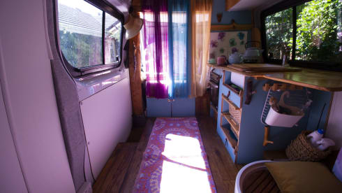 Orla – Off-grid, Heated, 3-Berth Mercedes Camper with Wood Interior & River Table