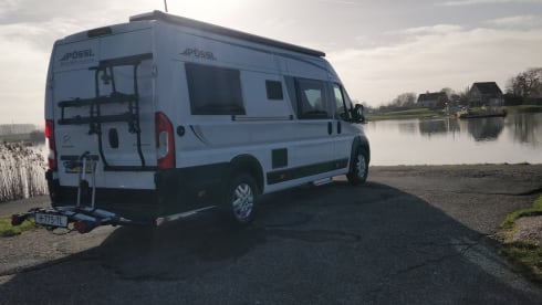 Luxury Pössl bus camper 640 with length beds