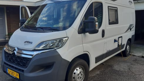 Nice Pössl camper van with comfortable bed