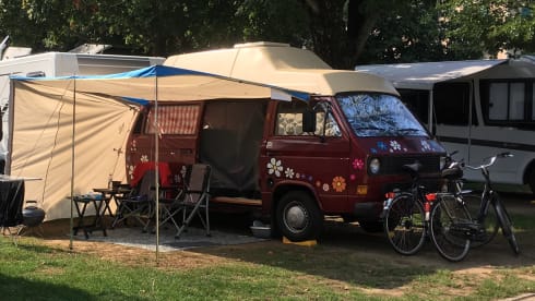 Woodie woodstocker – 2p Volkswagen campervan uit 1984