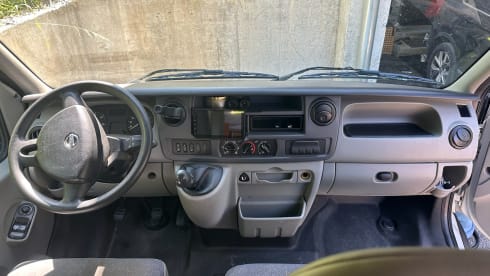 Atmospheric self-build camper van for 2 people (+ baby/small child)