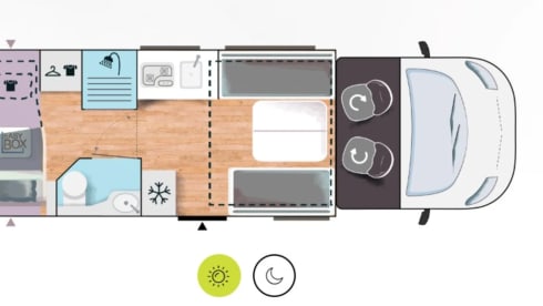 Chausson spacieuse avec boîte automatique, idéale pour les familles