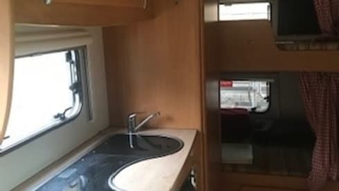 4 berth Chausson, main bed over cab