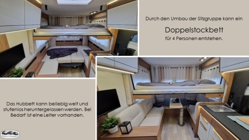 der U – (T) Floor plan with rear seating group: Pilote P696 U Evidence