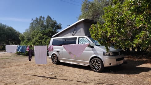 VW-Campingbus mit 4 Schlafplätzen aus dem Jahr 2013