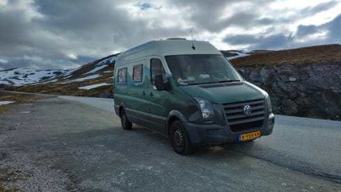 On an adventure with our spacious 2-6p camper van (converted VW Crafter)