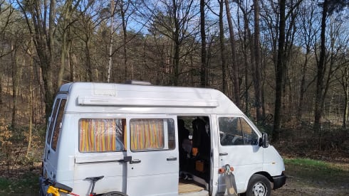 2 persoons Renault camper – On an adventure with a cheerful disco camper!