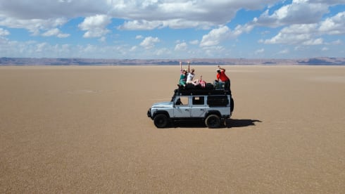 Great adventures with the family, tough Landrover Defender with roof tent