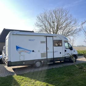 Beautiful fiat camper with solar panel
