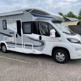 Spacious, well-equipped Chausson Titanium 728 EB motorhome for rent