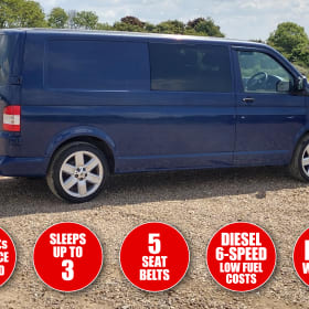 Halen – 3-persoons LWB Volkswagen T30 met 5 veiligheidsgordels