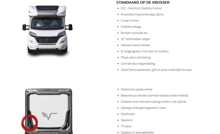 Mobilvetta Krosser 86 – Moiblvetta Krosser 86 – bis zu 6 Personen – Automatik – Halbintegral – Wohnmobil