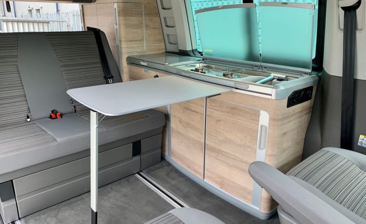 Khaya the Kamper – VW California Coast - Modello 2021 - Verde foglia di alloro.