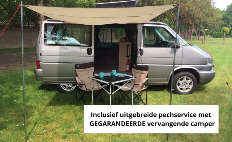 Mandala - Multivan VW T4 confortable et robuste avec toit relevable