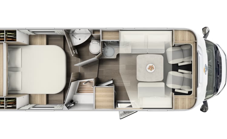 Carado T459 – Experience the freedom! (year 2021) Very spacious luxury - Queen bed - separate shower