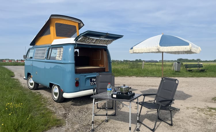 Mr. Blue Sky – Volkswagen T2 Westfalia oldtimer camper