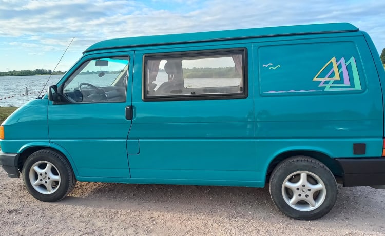 Kermit – Original Volkswagen T4 California 1994, 6 Personen, netzunabhängig