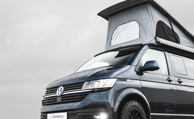 Blue Thunder  – Nieuwe VW-camper met 22 platen 4-persoons SWB T6.1 T30 DSG 7-traps automaat