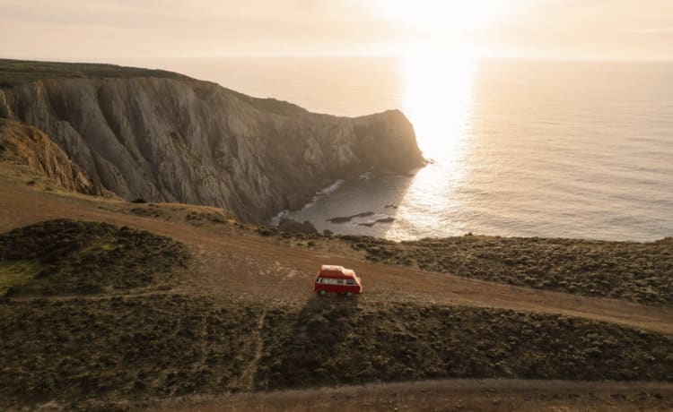 Rent a Campervan Blue CLassics ‘s Volkswagen T3  red