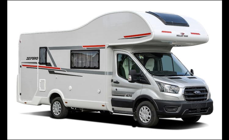 Roller Motorhome hire 675 – Rollerteam 675 adventure 6 slaapplaatsen/6 riemen