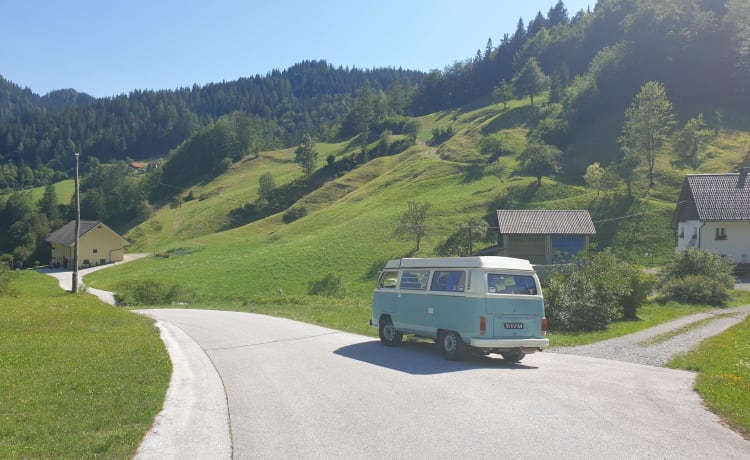 Brum – Volkswagen T2 baby blue with 6 cylinder