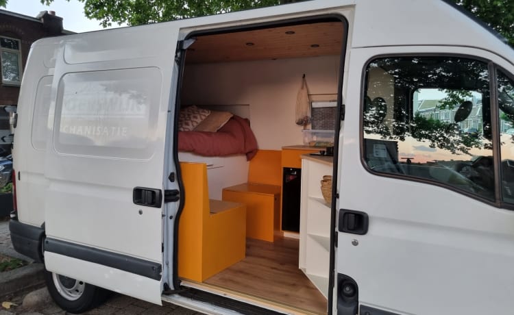 Off-grid self-built camper van