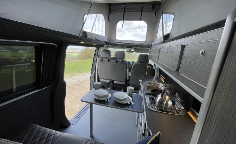 Wallis  – High Spec VW T6 CamperKing Conversion.  Sleeps 4 & Seats 5