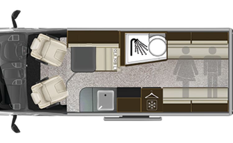 Vehicle 3 – Surprisingly roomy 2023 V Line 669S campervan for touring and festivals 