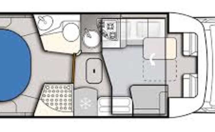 Luxus-Wohnmobil mit Queensize-Bett und Klimaanlage