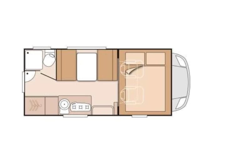 Bertie – compacte Knaus camper, 4 slaapplaatsen