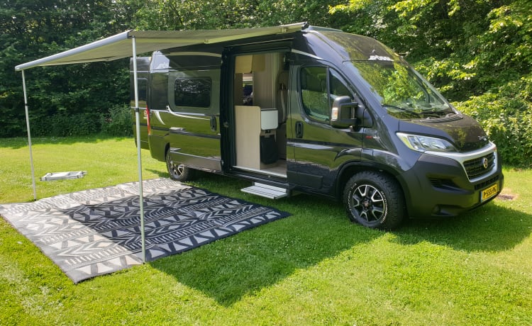 Black Beauty – Luxe 2+2 persoons Pössl bus uit 2020 160 PK Automaat 