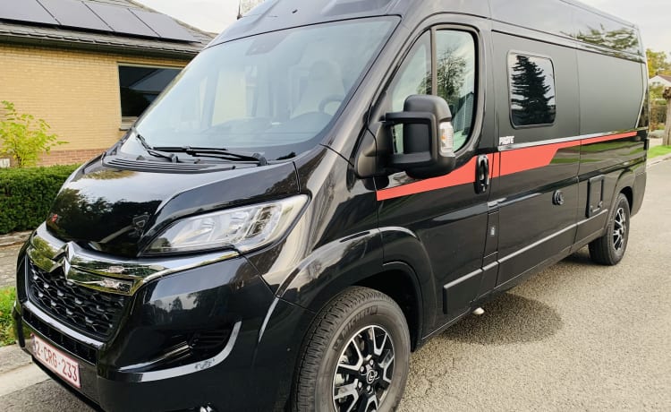 Black Beauty – Luxuriöser Pilote Bus Camper für 2 Personen