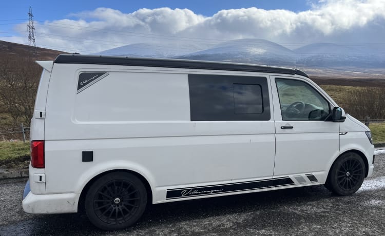 2-persoons Volkswagen T6 camper met lange wielbasis uit 2016