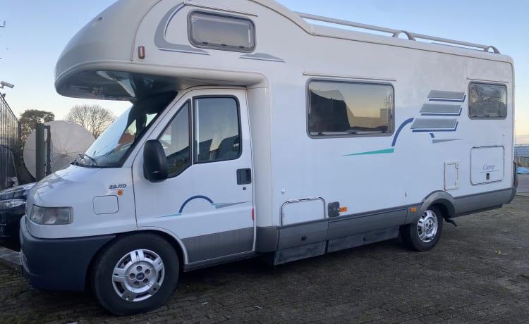Happy Glamper – HYMER 644 CAMP, ALCOVE 6 PERSOONS XXL GARAGE,CRUISE CONTROL,ACHTER CAMERA