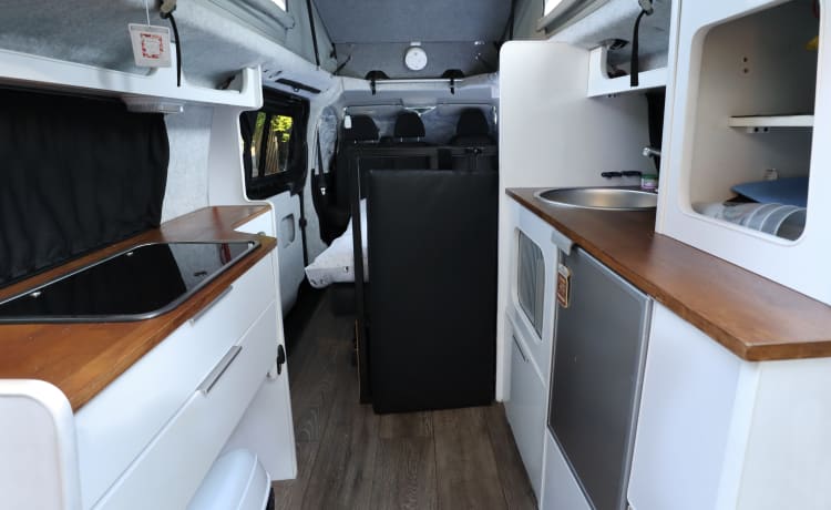 Mercedes Campervan mit Aufstelldach mit großer Küche + Toilette