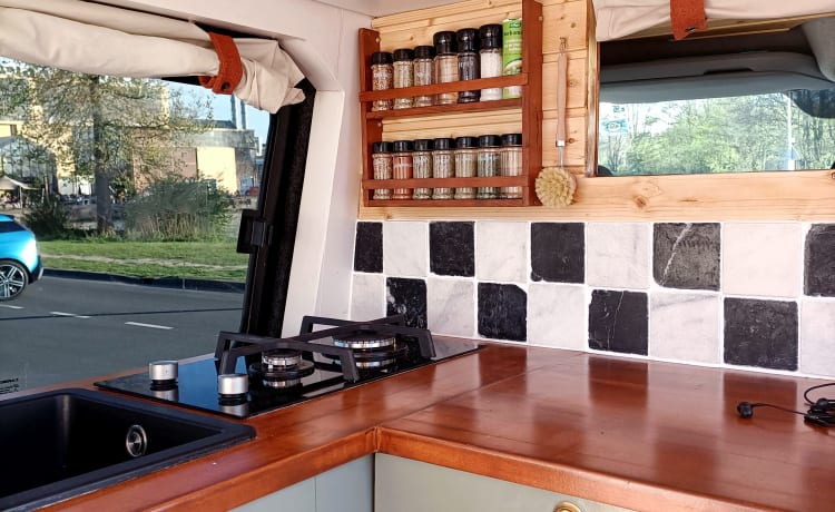 Luxury off-grid Sprinter with unique, bohemian interior, suitable for winter!