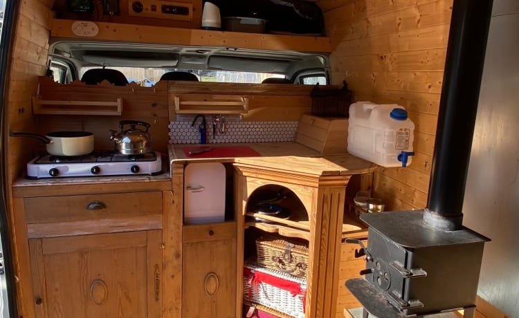 Tyson the Boxer – All year round camper hire with log burner for those colder nights