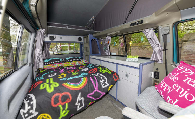 Happy - VW T4 California confortable et robuste avec toit de couchage