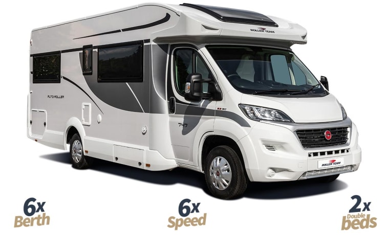 VIP 6 berth & 5 seatbelts – Animal ✅, WiFi, 2 téléviseurs, porte-vélos, repas extérieur