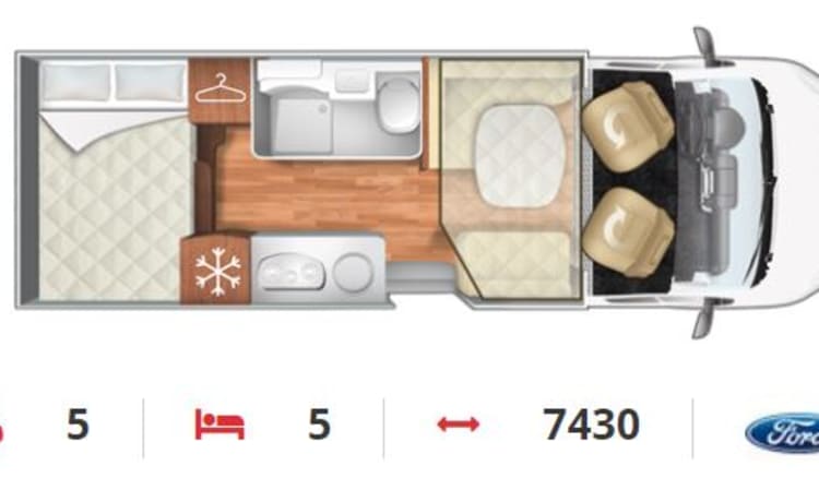 Tout neuf (2023) Performance automatique 170cv - WIFI - Prêt à camper