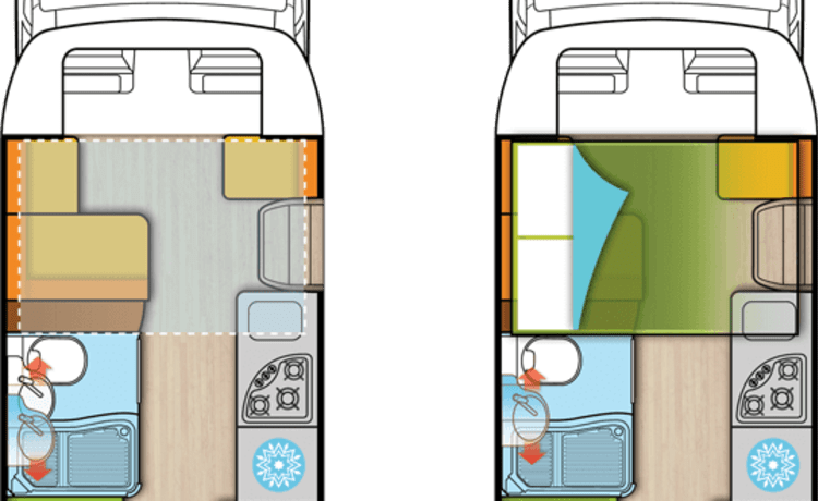 Luxury motorhome with length beds