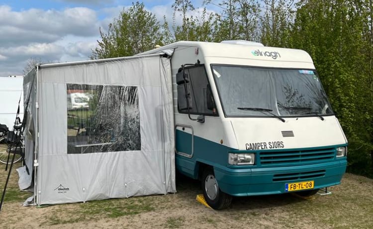 Camper Sjors – Camping-car familial Fiat 4p rétro de 1992