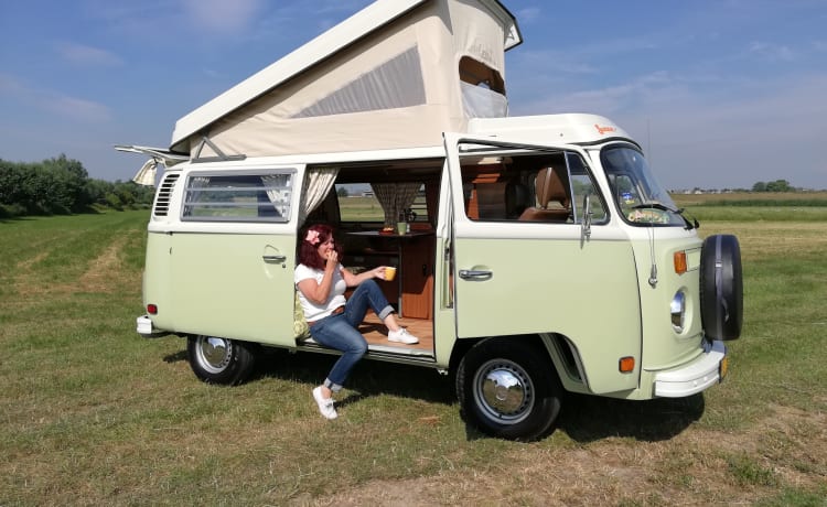 T2 Westfalia uit 1978 – Détendez-vous dans le style des années 70.