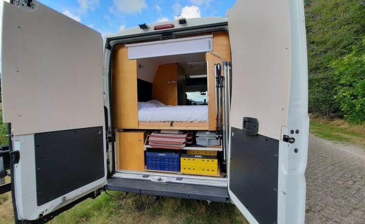 Take Five! – Compact yet spacious practical 2 person Peugeot bus camper